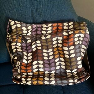Orla Kiely Stylish Multicolor Leaf Pattern Women's Large Bag Water Resistant